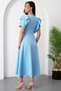 Atlas Dress with Ruffled Sleeves and Belt DKS1213 - 7