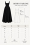Square neck strap flared long dress baby blue - 6