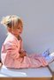 Donino Girls' Tracksuit Set with Floral Knit Pocket Detail and Snap Fasteners, Ages 2-5, Salmon - 4