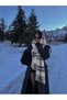Women's Beige Plaid Patterned Scarf-Shawl Sal1297 - 3