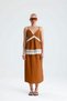 Canella Lace Detailed Strappy Blouse Midi Skirt Terracotta Set