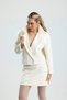 Aphro kaşe women's ecru jacket and skirt set - 5