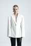 Nuit Belden Fitted White Jacket with Bird's Eye Detail - 6