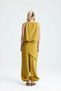 Helia Balloon Blouse, Elastic-Waist Trousers, and Mustard Scarf Set. - 6