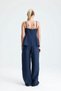 Lavender Front-Fly Lace-Up Blouse and Pants Indigo Set - 7