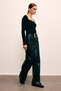 Heart Neckline Knit Blouse - Black - 7