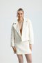 Aphro kaşe women's ecru jacket and skirt set - 2