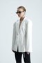 Nuit Belden Fitted White Jacket with Bird's Eye Detail - 2