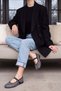 Women's Helmet Stoned Ballerina Shoes Mary Jane Tevila Black - 6