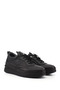 Women's Black Lace-Up Genuine Leather Sneaker - 5