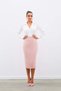 Midi Length Tweed Skirt - Powder - 5