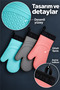 1 Pcs 100% Silicone Fireproof Non-Stick Silicone Oven Mitts Kitchen Gloves Heat Resistant Gloves - 2