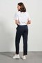 Maternity Flexible Waistband Adjustable Winter Mom Fit Gabardine Trousers Dark Blue - 7