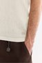 Men's Beige Polo Neck Soft Touch Comfort Fit Knitwear T-Shirt A61Y5045 - 5