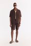 Men's Brown Apaj Collar Cotton Breathable Short-Sleeve Comfort Fit Shirt A61Y2011 - 8