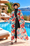 Patterned Pareo on Hijab Swimsuit