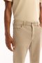 Men's Beige Classic Waist Cotton Piece-Dye Washed Roman Crop Slim Fit Jean Pants A52Y3552 - 6