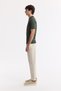 Men's Khaki Polo Neck Rayon Knitwear Regular Fit T-Shirt A51Y5015 - 3