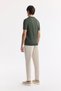 Men's Khaki Polo Neck Rayon Knitwear Regular Fit T-Shirt A51Y5015 - 4