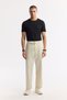Men's Beige Classic Waist Cotton Baggy Fit Trousers A51Y3027 - 2