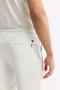 Men's White Elastic Waist Lace-Up Bi-Stretch Regular Fit Sweatpants B003400 - 4