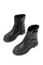 Zri̇n-2051-2014 Premium Black Buckle Flat Heel Buckle Zipper Daily Women's Boots - 7