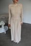 Layered Button Detail Gathered Maxi Long Dress - 3