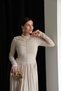 Layered Button Detail Gathered Maxi Long Dress
