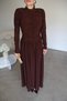 Layered Button Detail Gathered Maxi Long Dress - 3
