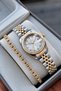 Original Women's Watch - 3 Atm Water Resistant - Gold and Silver Steel Strap - Japanese Movement - 2-Year Warranty - Stylish Gift Boxed Wristwatch Hmby2090C3 - 2
