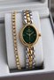 Original Women's Watch - 3 Atm Water Resistant - Gold, Silver, and Green Steel Strap - Japanese Movement - 2-Year Warranty - Stylish Gift Boxed Wristwatch Hmby2088C4 - 4