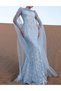 Rochie lunga, albastru deschis - 2