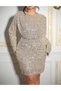 Rochie scurta, Argintiu - 4