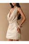 Rochie scurta, Crem - 3