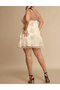 Rochie scurta, Crem - 2