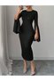 Rochie medie, Negru - 3