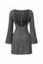 Rochie scurta, Gri - 4