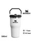 The Iceflow Flip Straw Thermos Cup with Straw 0.59 Lt Flask White-Black
