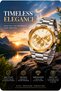 VANTOR CHRONEX Men's Luxury Quartz Watch, Gold Dial, Silver Gold Stainless Steel Strap, Multifunction Date Display, Premium Watch, Gift for Men, TR1009M-SG - 2