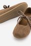 Women's Suede Textured Lace-Up Detailed Round Toe Mary Jane Sports Ballerina Sneaker Palivoy Tobacco Brown Suede - 7