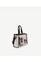Leather Garnished Canvas Shoulder Bag with Pocket Detail - 3