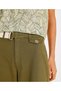 Regular Waist Wide Leg Denim Trousers with Belt Detail - 5