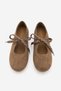 Women's Suede Textured Lace-Up Detailed Round Toe Mary Jane Sports Ballerina Sneaker Palivoy Tobacco Brown Suede - 2