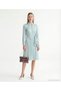 Plain Shirt Collar Long Sleeve Dress - 3