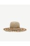 Knitted Patterned Straw Cloche Hat