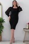 Square Neckline Sleeves Chiffon Plus Size Dress 13437 - 5