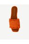 Color Detailed Single Strap Straw Slippers - 6