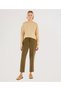 Crew Neck Sweatshirt with Stitching and Slit Detail
