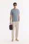 Men's Gray Polo Collar Zippered Easy Ü Tulle Enen Wrinkle-Free Regular Fit Knitwear T-Shirt A61Y5015 - 7