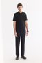 Men's Black Polo Collar Zippered Easy Ü Tulle Enen Wrinkle-Free Regular Fit Knitwear T-Shirt A61Y5015 - 8